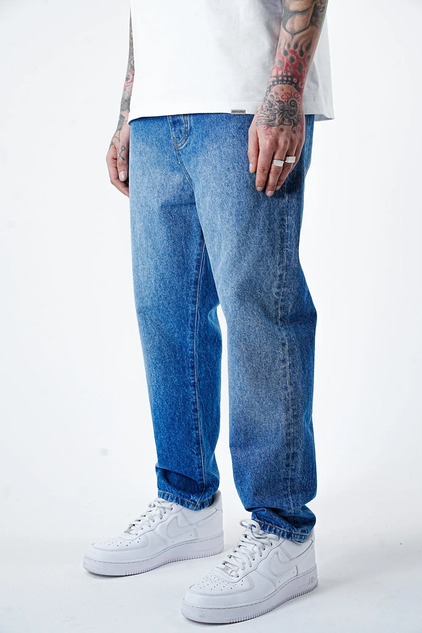 Wide Fit Baggy Blue Denim