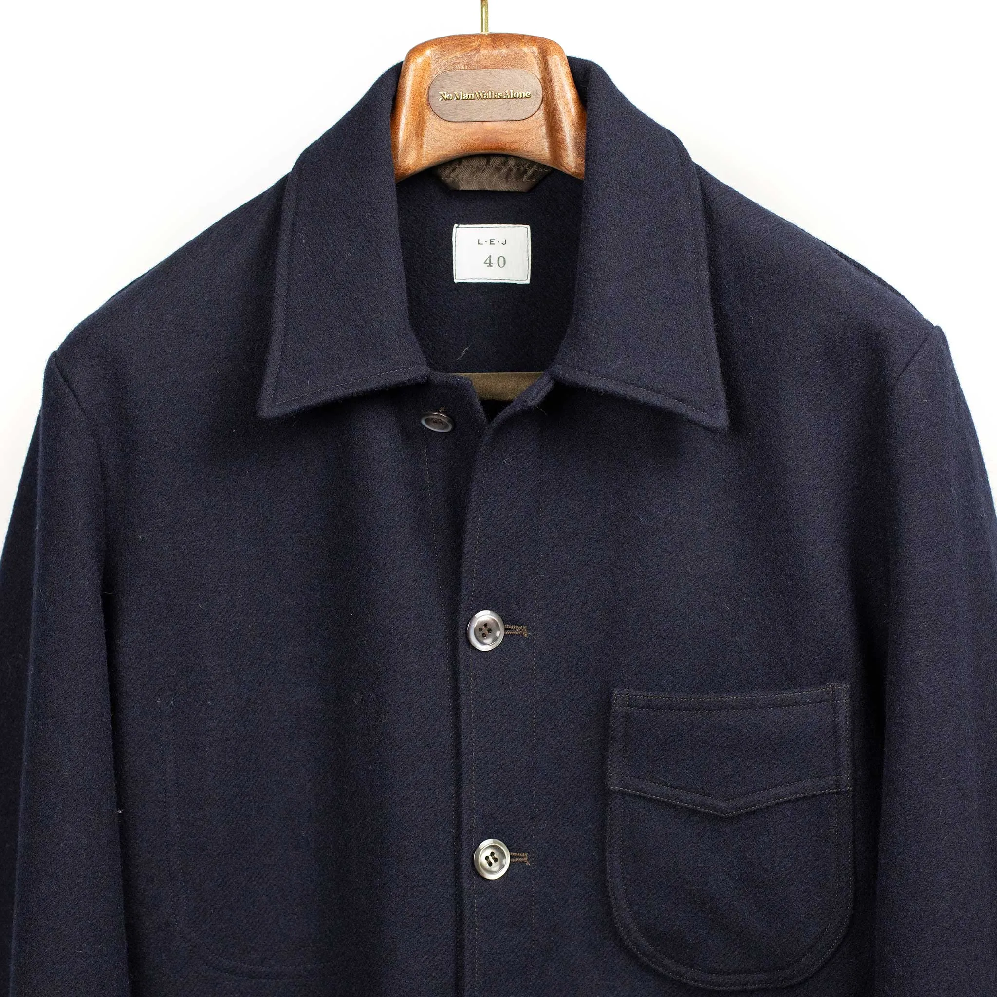 Winter Plage coat in navy virgin wool peacloth