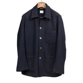 Winter Plage coat in navy virgin wool peacloth