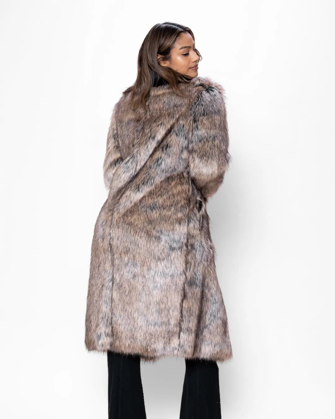 Women's Long Faux Fur Coat | Dire Wolf